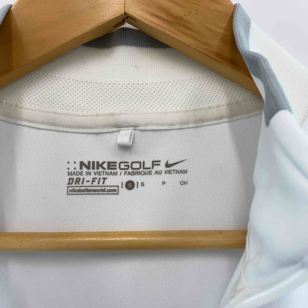NIKE(ナイキ)のNIKE ナイキ メンズ ホワイト系 ハーフジップ ワンポイント ロゴ ポロシャツ メンズのトップス(ポロシャツ)の商品写真