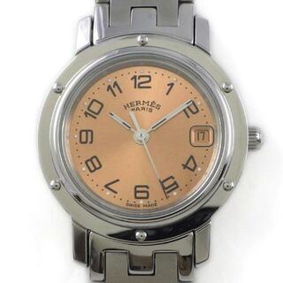 エルメス(Hermes)のエルメス HERMES 腕時計 クリッパー CL4.210 デイト サンレイ オレンジ文字盤 SS クオーツアナログ 【中古】(腕時計)