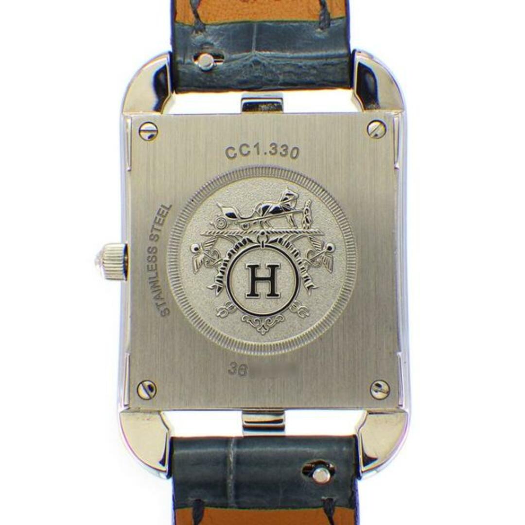 Hermes(エルメス)のエルメス HERMES 腕時計 ケープコッド PM 31mm CC1.330.630 シェーヌ ダンクル ダイヤベゼル 鎖モチーフ ギョーシェ スクエア ネイビー文字盤 SS ブルー アリゲーター レザーベルト クオーツアナログ 【箱・保付き】 【中古】 レディースのファッション小物(腕時計)の商品写真