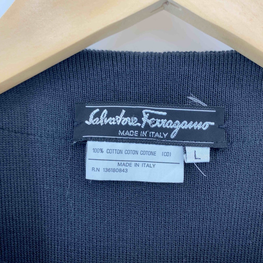 Salvatore Ferragamo(サルヴァトーレフェラガモ)のSalvatore Ferragamo サルヴァトーレフェラガモ メンズ カーディガン 黒 金ボタン 綿 イタリア製 メンズのトップス(カーディガン)の商品写真