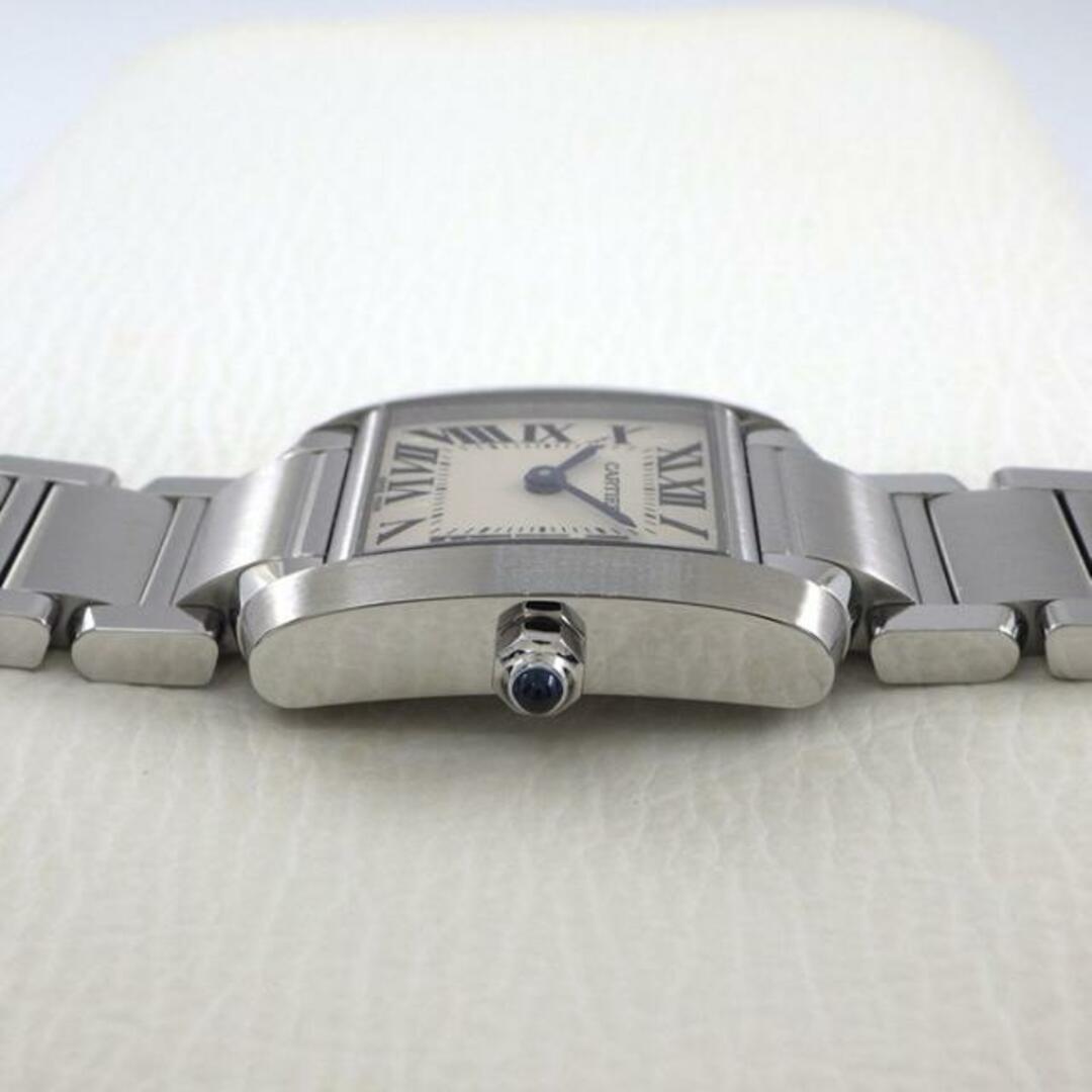 Cartier(カルティエ)のカルティエ Cartier 腕時計 タンク フランセーズ SM W51008Q3 ローマ数字インデックス スクエア ホワイト文字盤 白 SS クオーツアナログ 【箱・保付き】 【中古】 レディースのファッション小物(腕時計)の商品写真