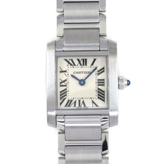 カルティエ(Cartier)のカルティエ Cartier 腕時計 タンク フランセーズ SM W51008Q3 ローマ数字インデックス スクエア ホワイト文字盤 白 SS クオーツアナログ 【箱・保付き】 【中古】(腕時計)