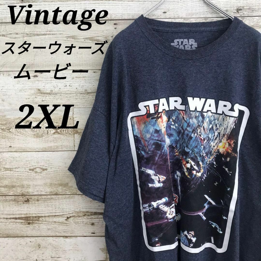 【k4505】USA古着スターウォーズムービープリント半袖ビッグTシャツ2XL メンズのトップス(Tシャツ/カットソー(半袖/袖なし))の商品写真