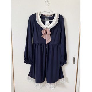 アクシーズファム(axes femme)の【新品】 axes femme アクシーズファム ワンピース 長袖 リボン(ひざ丈ワンピース)