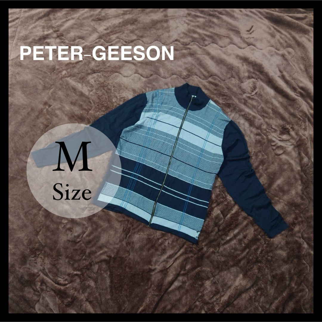 Peter Jensen(ピーターイェンセン)のPeter-Gesson ピーターギーソン ウール カーディガン ネイビー メンズのトップス(カーディガン)の商品写真