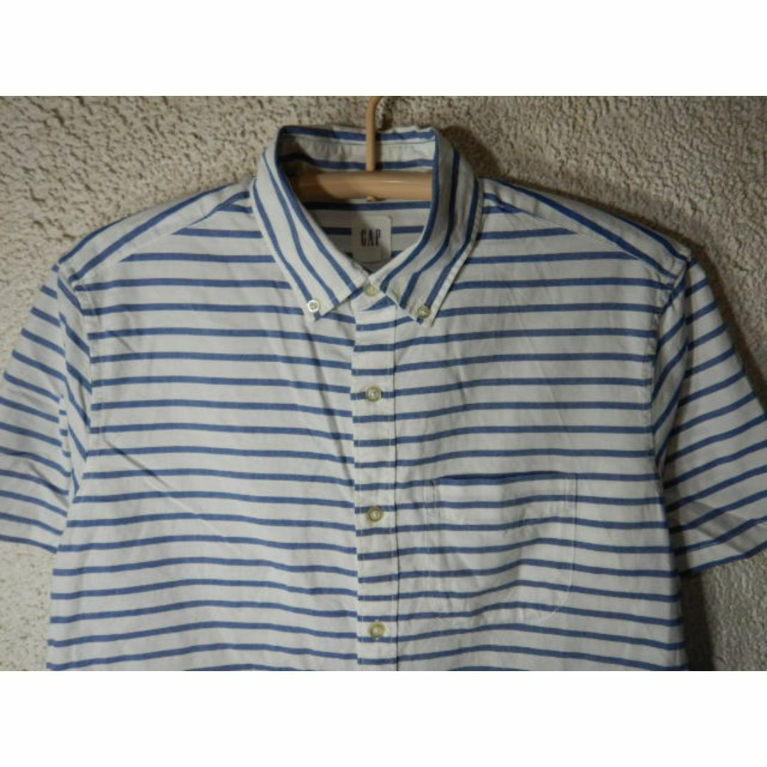 GAP(ギャップ)の8990　GAP　ギャップ　半袖　ボーダー　デザイン　ボタンダウン　シャツ メンズのトップス(シャツ)の商品写真