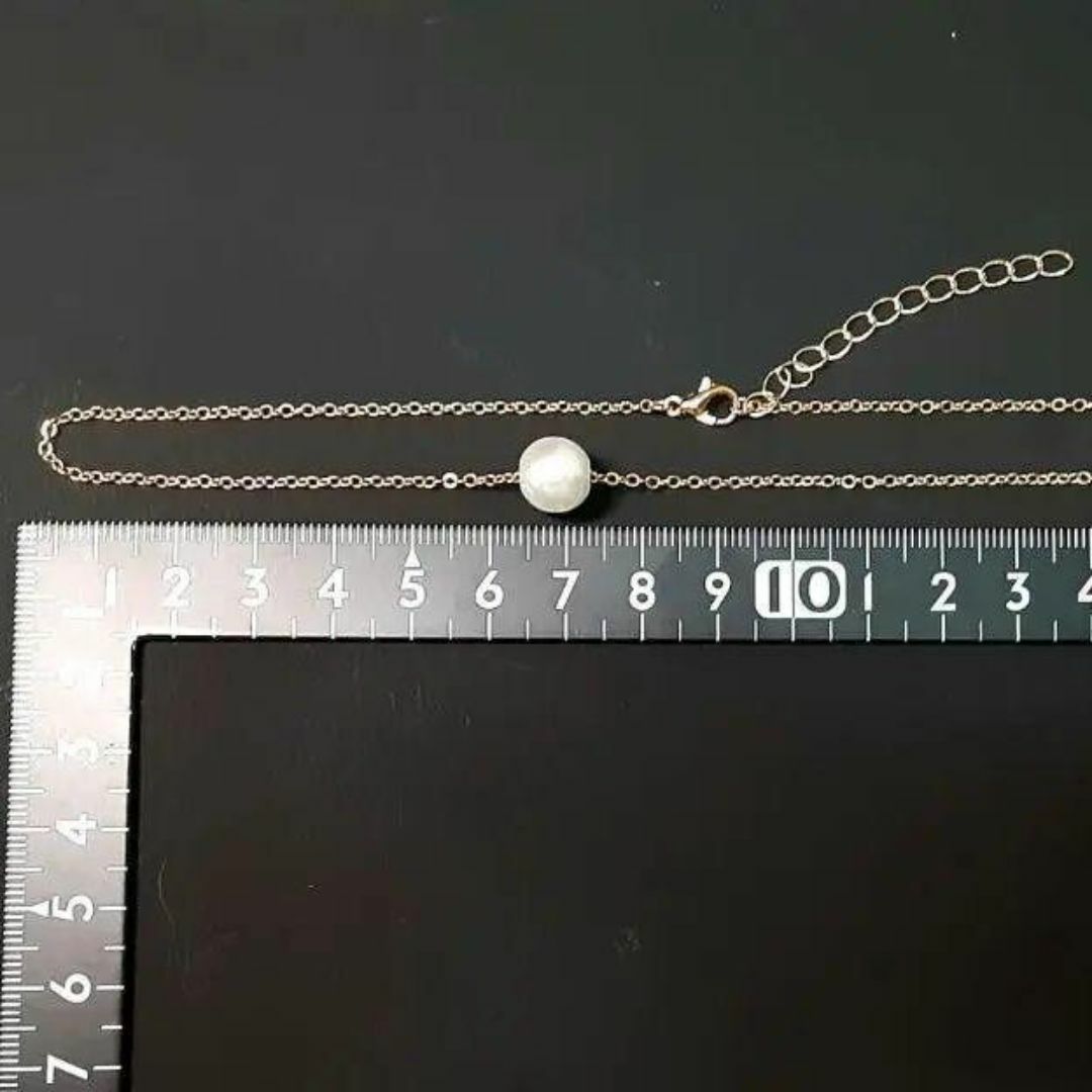 匿名配送 ネックレス パール ゴールド 真珠 スタイル #C110-7 レディースのアクセサリー(ネックレス)の商品写真