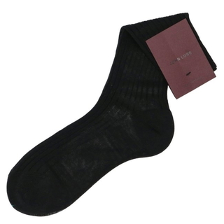 ジョンロブ(JOHN LOBB)のジョンロブ/JOHN LOBB 靴下 メンズ SHORT COTTON SOCKS ソックス BLACK YSOC01L-0015-1R(ソックス)