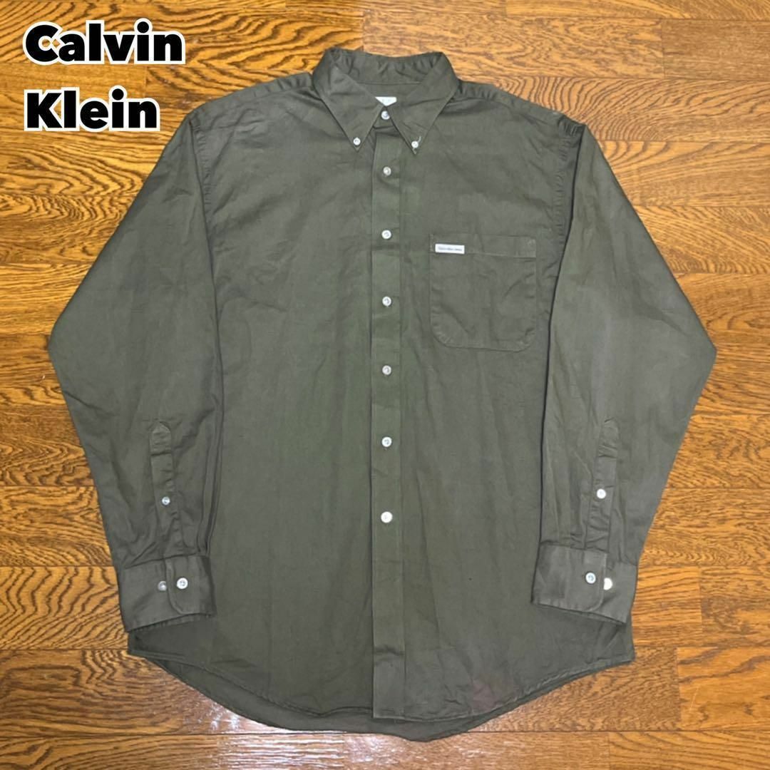 Calvin Klein(カルバンクライン)のUSA製 Calvin Klein カルバンクライン シャツ 長袖 無地 単色 メンズのトップス(Tシャツ/カットソー(七分/長袖))の商品写真