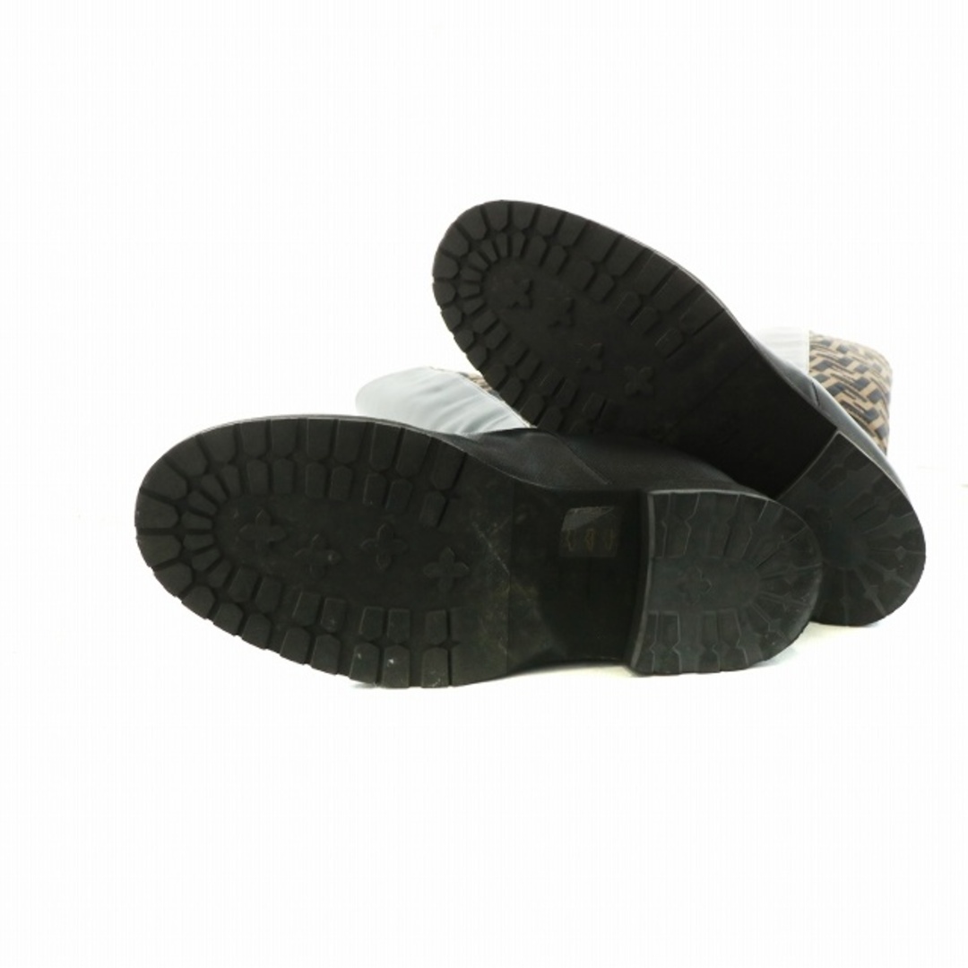 FENDI(フェンディ)のフェンディ ロココ ロングブーツ ラウンドトゥ ズッカ柄 レザー ニット切替 レディースの靴/シューズ(ブーツ)の商品写真