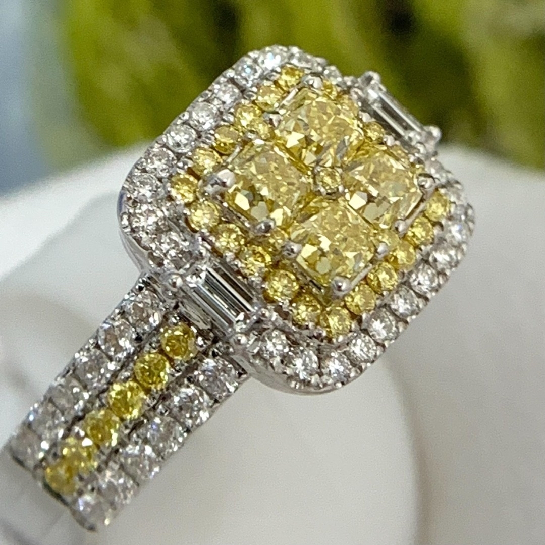 K18WG イエローダイヤモンド　ダイヤ　リング　指輪 レディースのアクセサリー(リング(指輪))の商品写真