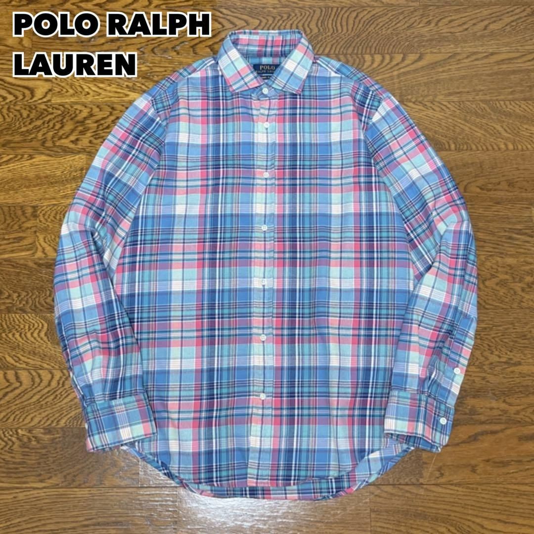 POLO RALPH LAUREN(ポロラルフローレン)のPOLO RALPH LAUREN チェックシャツ ライトネル M メンズのトップス(Tシャツ/カットソー(七分/長袖))の商品写真