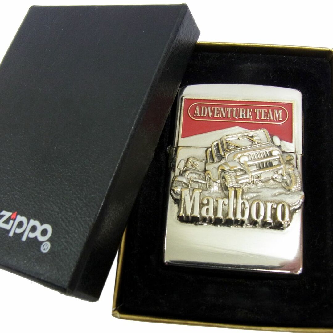 ZIPPO(ジッポー)のレア 入手困難■ZIPPO Marlboro ADVENTURE TEAM オイルライター 1997年 立体メタル USA製 喫煙 非売品 懸賞品 タバコグッズ マルボロ メンズのファッション小物(タバコグッズ)の商品写真