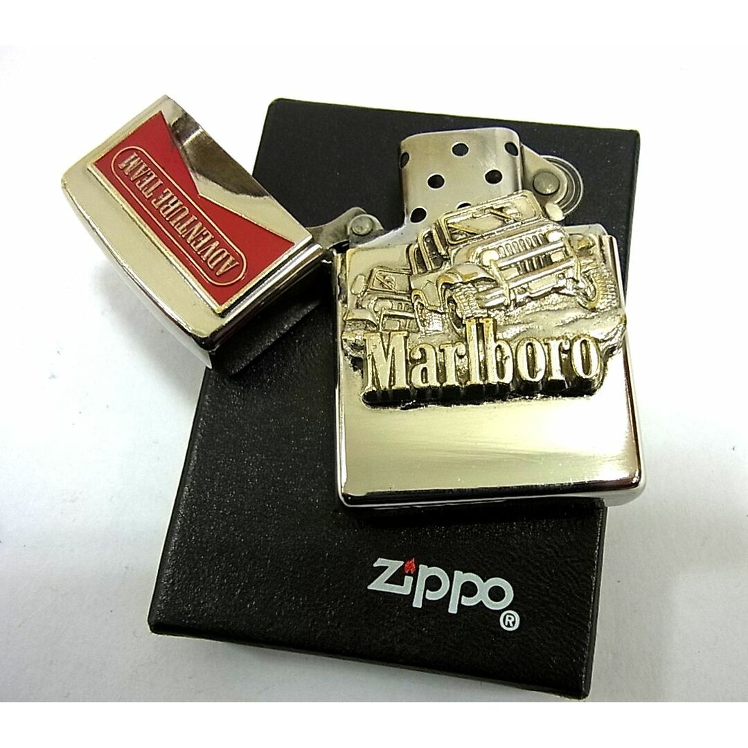 ZIPPO(ジッポー)のレア 入手困難■ZIPPO Marlboro ADVENTURE TEAM オイルライター 1997年 立体メタル USA製 喫煙 非売品 懸賞品 タバコグッズ マルボロ メンズのファッション小物(タバコグッズ)の商品写真