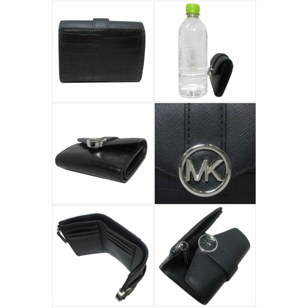 Michael Kors(マイケルコース)の【新品】マイケルコース 財布 三つ折り財布 35H3SNMF6I BLACK (ブラック) MICHAEL KORS クロコ調 カルメン ミディアム フラップ ビルフォールド ウォレット アウトレット レディース レディースのファッション小物(財布)の商品写真