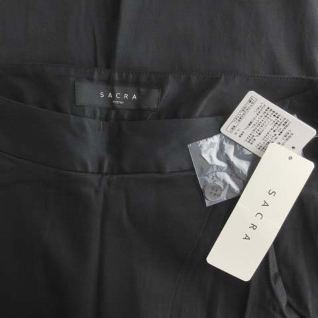 SACRA(サクラ)のサクラ SACRA タグ付き スラックスパンツ テーパード 38 M 黒 レディースのパンツ(その他)の商品写真