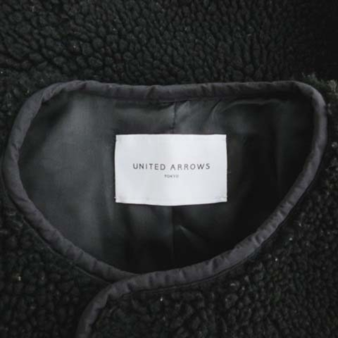 UNITED ARROWS(ユナイテッドアローズ)のユナイテッドアローズ ボアノーカラーコート 38 黒 15251993846 レディースのジャケット/アウター(その他)の商品写真