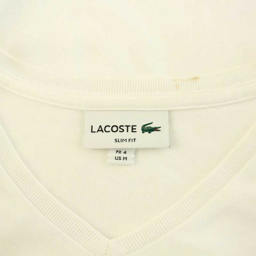 LACOSTE(ラコステ)のラコステ LACOSTE VネックロングTシャツ 長袖 白 ホワイト 4 M メンズのトップス(Tシャツ/カットソー(七分/長袖))の商品写真