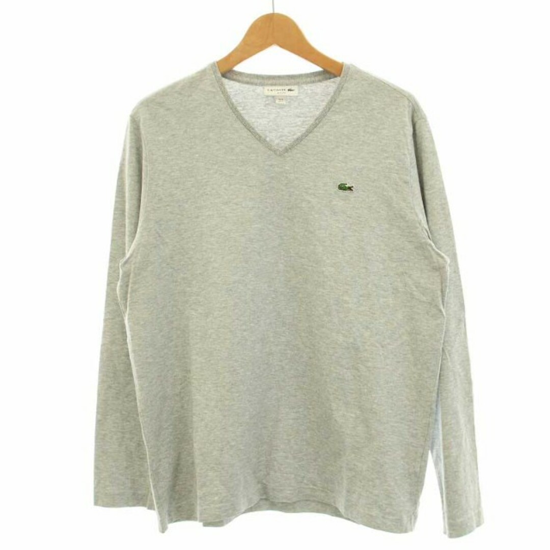 LACOSTE(ラコステ)のラコステ LACOSTE VネックロングTシャツ 5 XL グレー メンズのトップス(Tシャツ/カットソー(七分/長袖))の商品写真