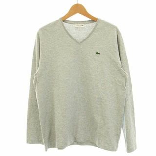 ラコステ LACOSTE VネックロングTシャツ 5 XL グレー