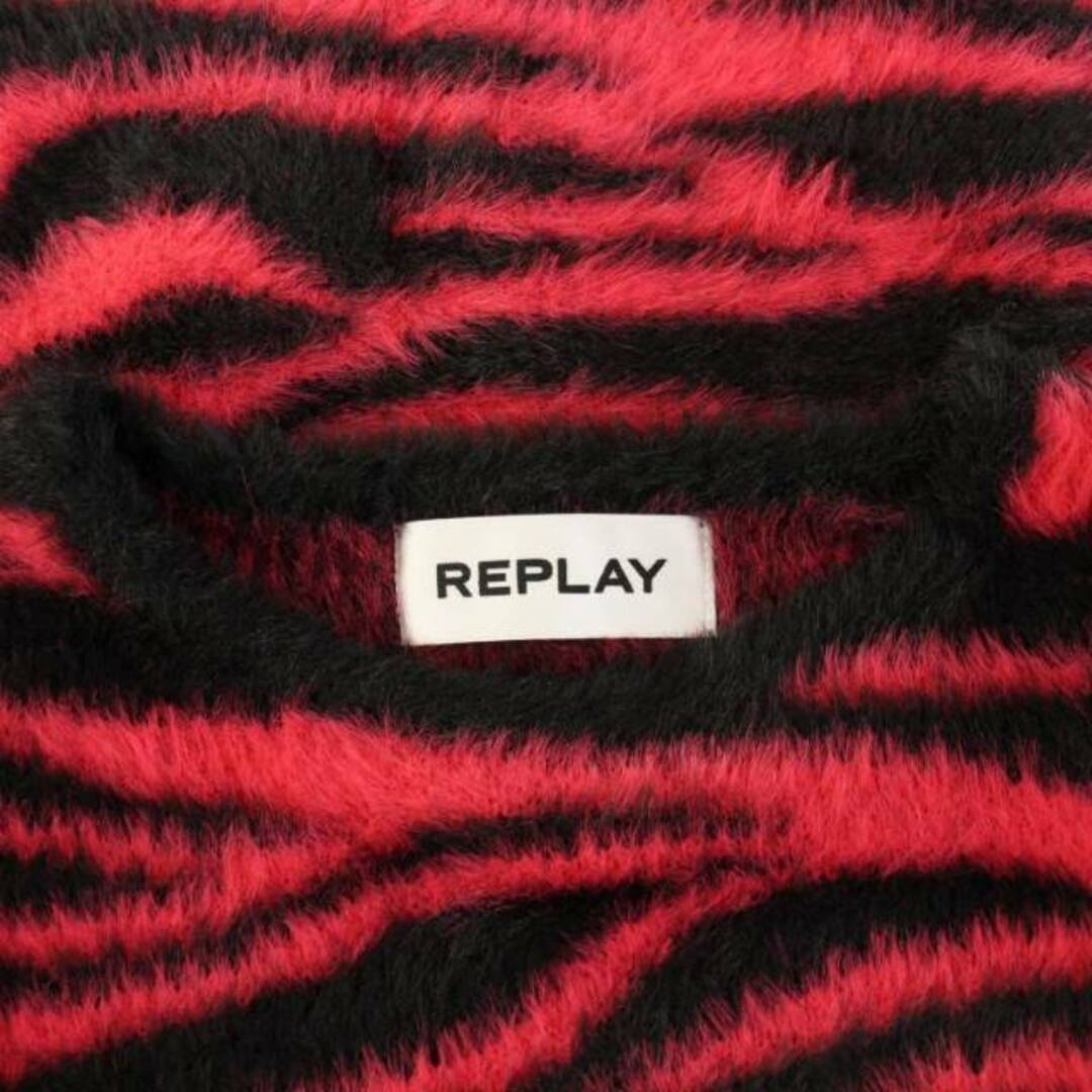 Replay(リプレイ)のリプレイ シャギーニット セーター 長袖  アニマル柄 XS ピンク 黒 レディースのトップス(ニット/セーター)の商品写真