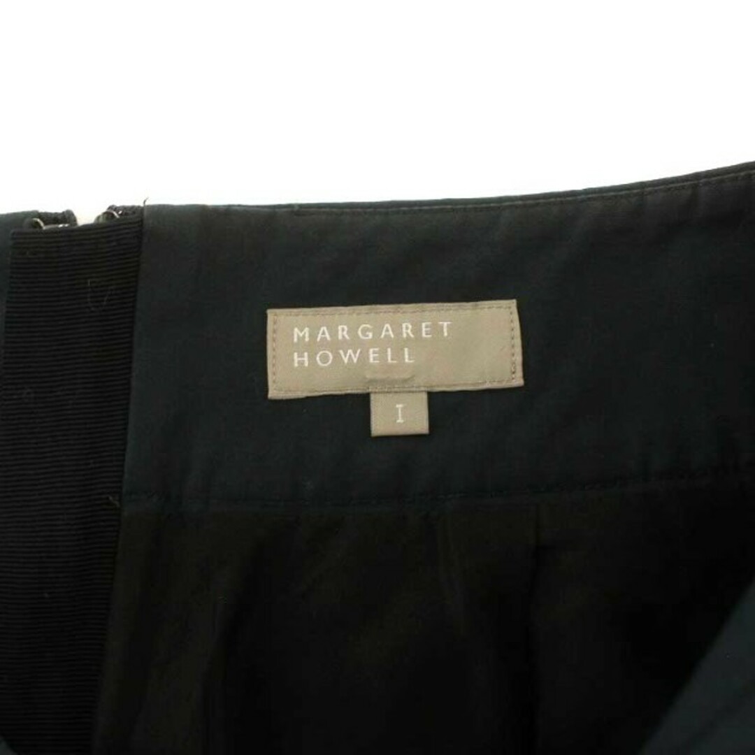 MARGARET HOWELL(マーガレットハウエル)のマーガレットハウエル フレアスカート ひざ丈 タックスカート シルク 1 S 緑 レディースのスカート(ひざ丈スカート)の商品写真