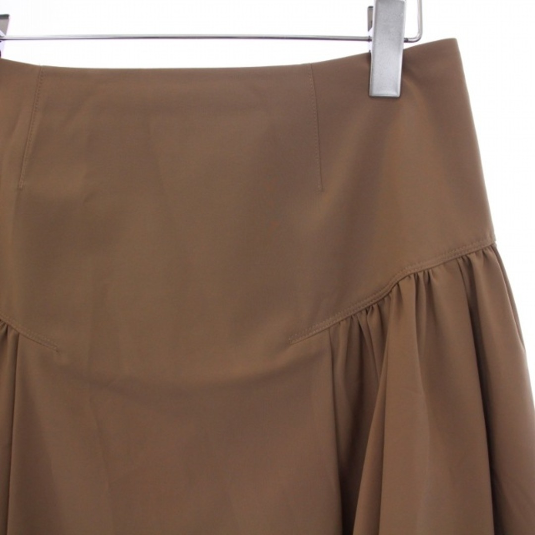 フォクシーニューヨーク ギャザースカート フレアスカート ひざ丈 M 茶 レディースのスカート(ひざ丈スカート)の商品写真