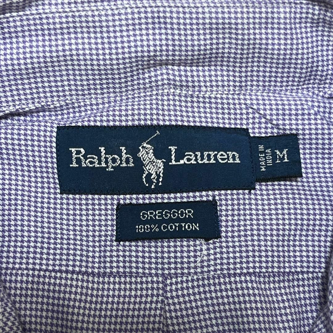 Ralph Lauren(ラルフローレン)の90s Ralph Lauren ラルフローレン シャツ 長袖 千鳥格子 M メンズのトップス(Tシャツ/カットソー(七分/長袖))の商品写真