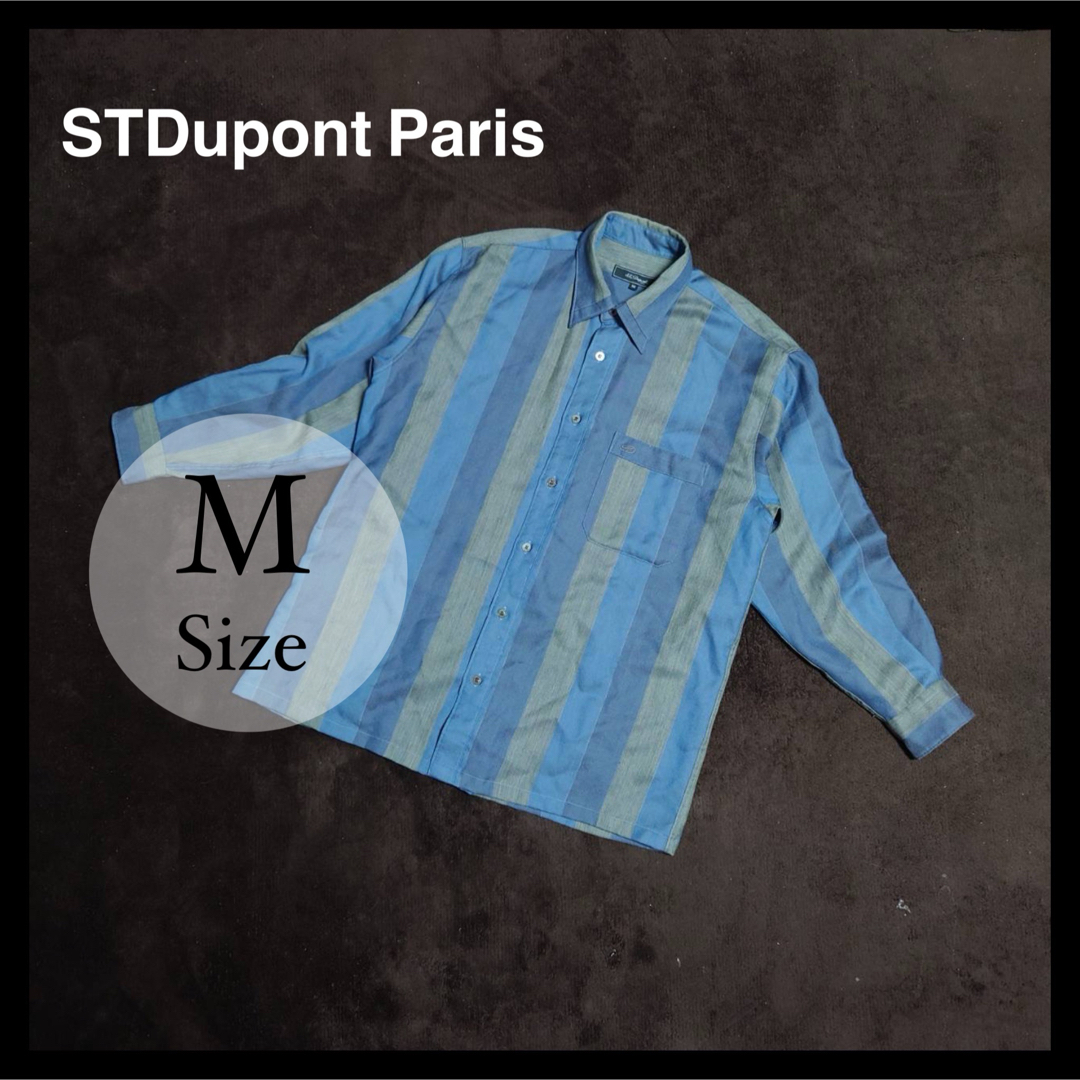 【カシミヤ】 STDupont Paris 七分袖シャツ ストライプ メンズ メンズのトップス(シャツ)の商品写真