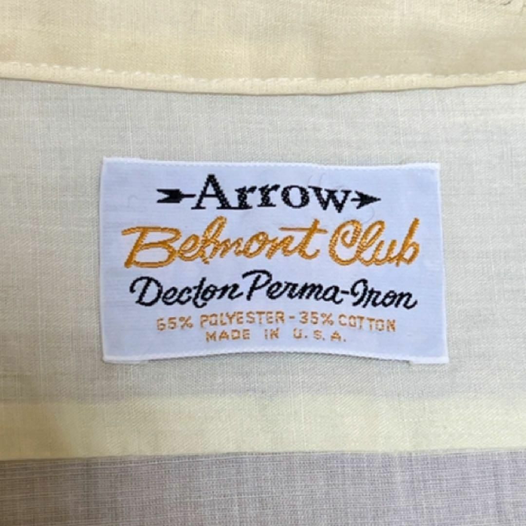 ARROW(アロー)の70s ARROW アロー シャツ 半袖 イエロー 無地 ヴィンテージ メンズのトップス(Tシャツ/カットソー(半袖/袖なし))の商品写真