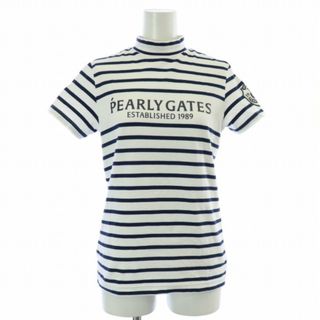 パーリーゲイツ(PEARLY GATES)のパーリーゲイツ ゴルフ ハイネックシャツ カットソー ベア天竺 ボーダー M(カットソー(半袖/袖なし))