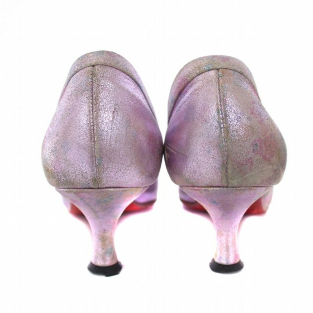 Christian Louboutin(クリスチャンルブタン)のクリスチャンルブタン パンプス ミドルヒール リボン レザー 23cm ピンク レディースの靴/シューズ(ハイヒール/パンプス)の商品写真