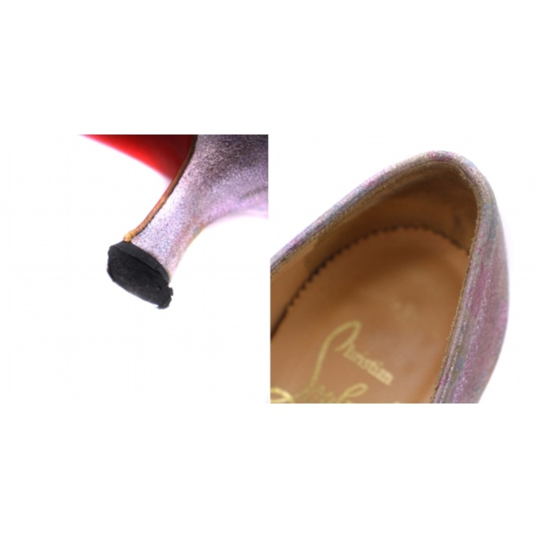Christian Louboutin(クリスチャンルブタン)のクリスチャンルブタン パンプス ミドルヒール リボン レザー 23cm ピンク レディースの靴/シューズ(ハイヒール/パンプス)の商品写真