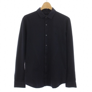 BURBERRY BLACK LABEL - バーバリーブラックレーベル カジュアルシャツ 長袖 ロゴ刺繍 2 M 紺