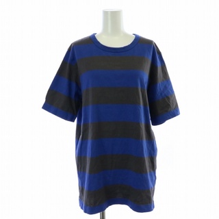 マイヨ maillot Tシャツ カットソー ボーダー 半袖 3 L 青 黒(カットソー(半袖/袖なし))