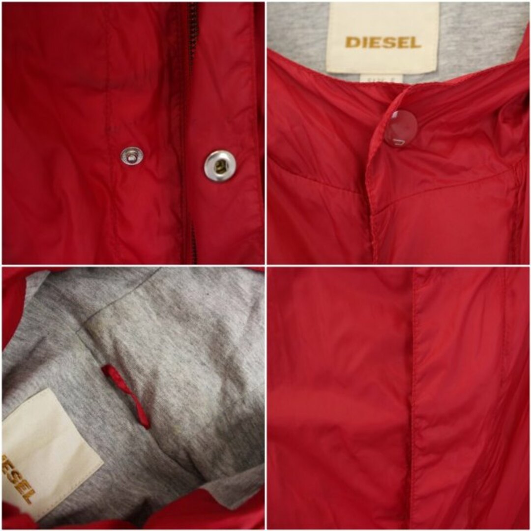 DIESEL(ディーゼル)のディーゼル パーカー ジャケット ジップアップ ロゴ ナイロン S 赤 レディースのトップス(パーカー)の商品写真