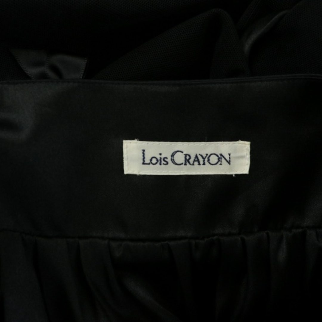 Lois CRAYON(ロイスクレヨン)のロイスクレヨン フレアスカート ひざ丈 チュール リボン M 黒 レディースのスカート(ひざ丈スカート)の商品写真