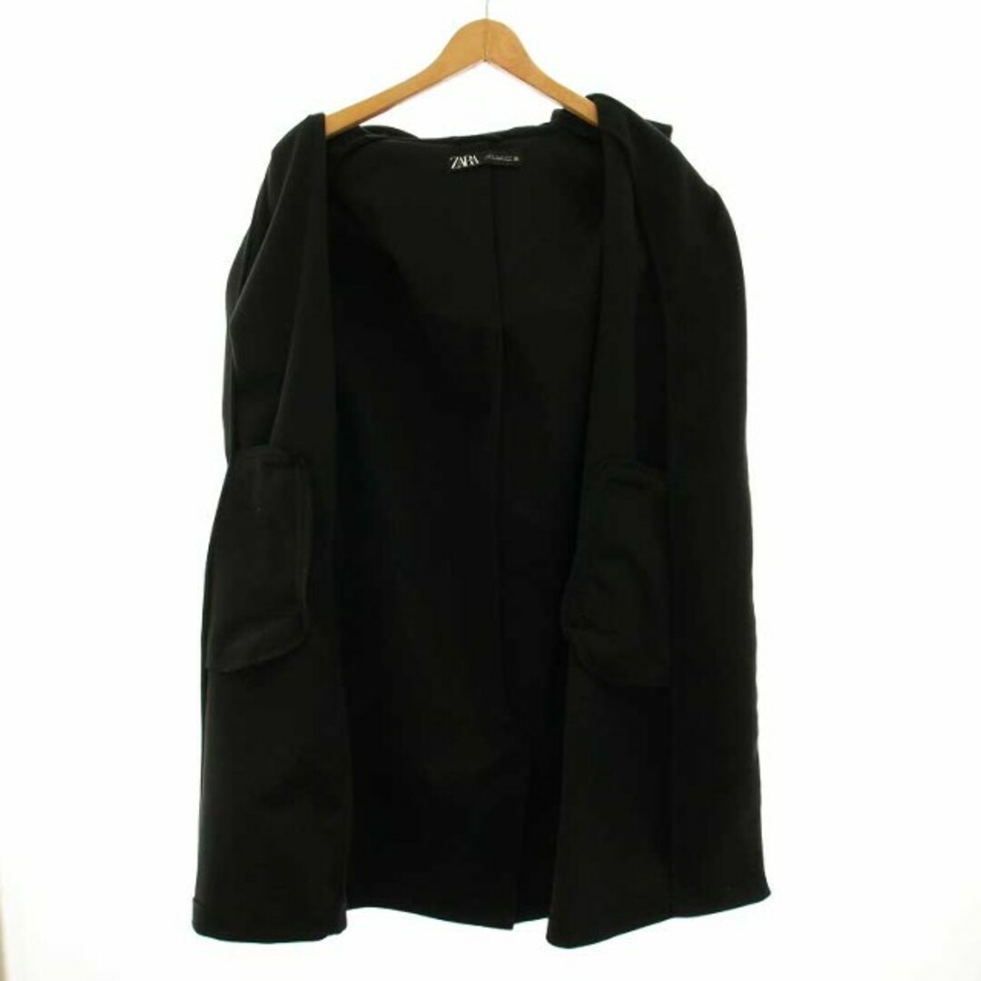 ZARA(ザラ)のザラ ZARA ガウンコート フード ベルト付き XS 黒 ブラック /KQ レディースのジャケット/アウター(その他)の商品写真
