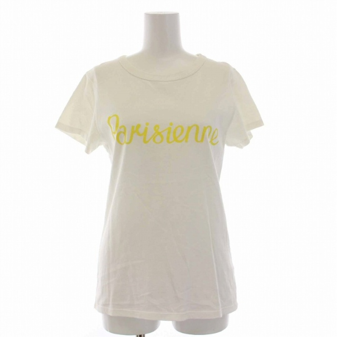 MAISON KITSUNE'(メゾンキツネ)のメゾンキツネ Tシャツ カットソー Parisienne 半袖 XS 白 レディースのトップス(Tシャツ(半袖/袖なし))の商品写真