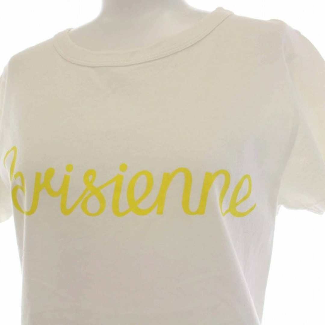 MAISON KITSUNE'(メゾンキツネ)のメゾンキツネ Tシャツ カットソー Parisienne 半袖 XS 白 レディースのトップス(Tシャツ(半袖/袖なし))の商品写真