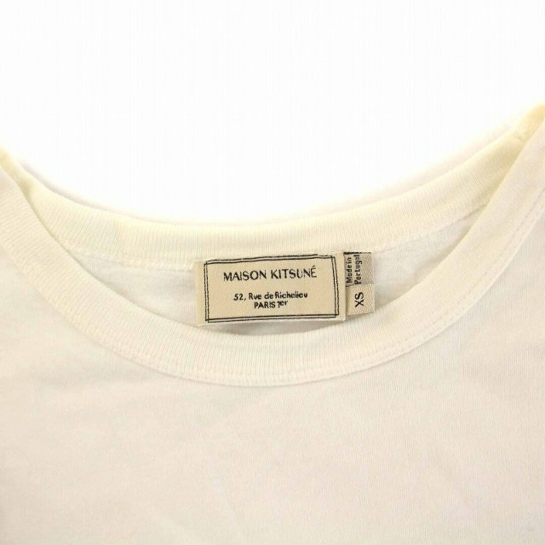 MAISON KITSUNE'(メゾンキツネ)のメゾンキツネ Tシャツ カットソー Parisienne 半袖 XS 白 レディースのトップス(Tシャツ(半袖/袖なし))の商品写真