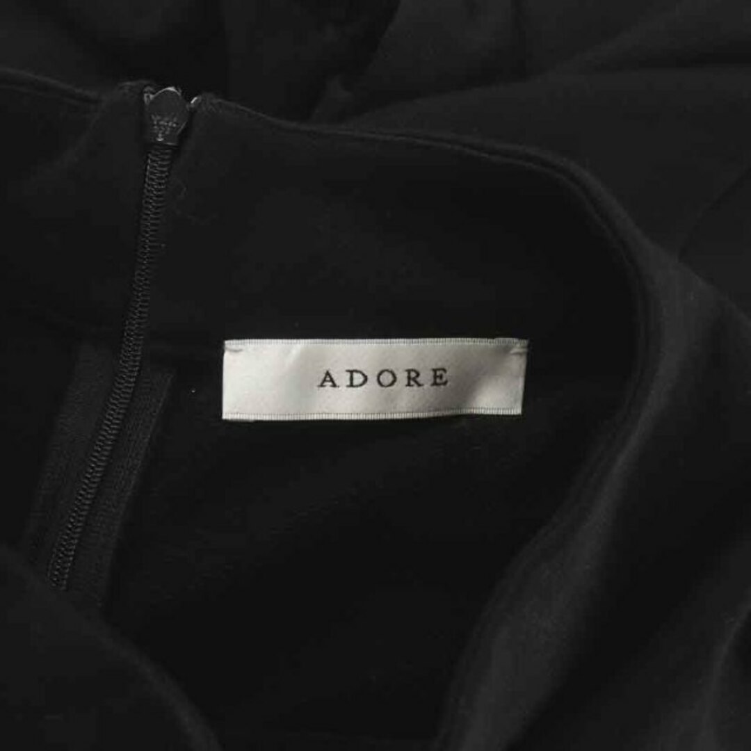 ADORE(アドーア)のアドーア ブラッシュドスウェットワンピース ロング マキシ 長袖 38 M 黒 レディースのワンピース(ロングワンピース/マキシワンピース)の商品写真