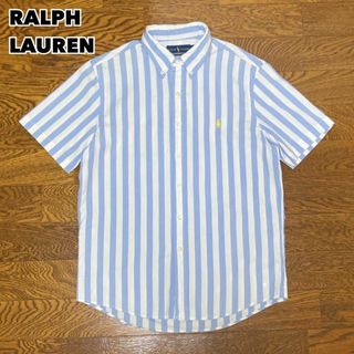 ラルフローレン(Ralph Lauren)のRALPH LAUREN ラルフローレン シャツ 半袖 ストライプ 刺繍ロゴ(Tシャツ/カットソー(半袖/袖なし))