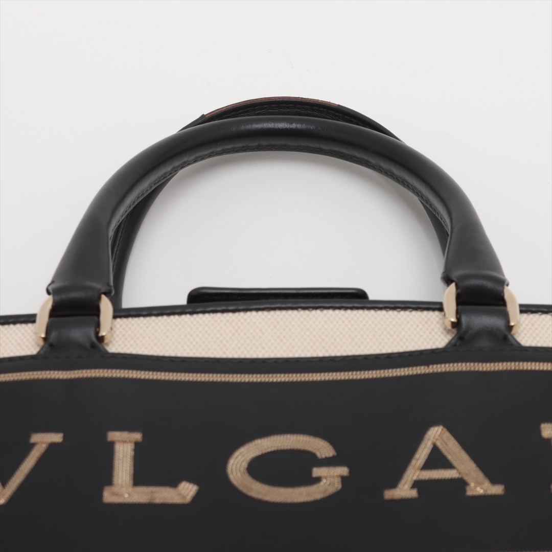 BVLGARI(ブルガリ)のブルガリ スモール キャンバス×レザー  ブラック レディース トートバッ レディースのバッグ(トートバッグ)の商品写真