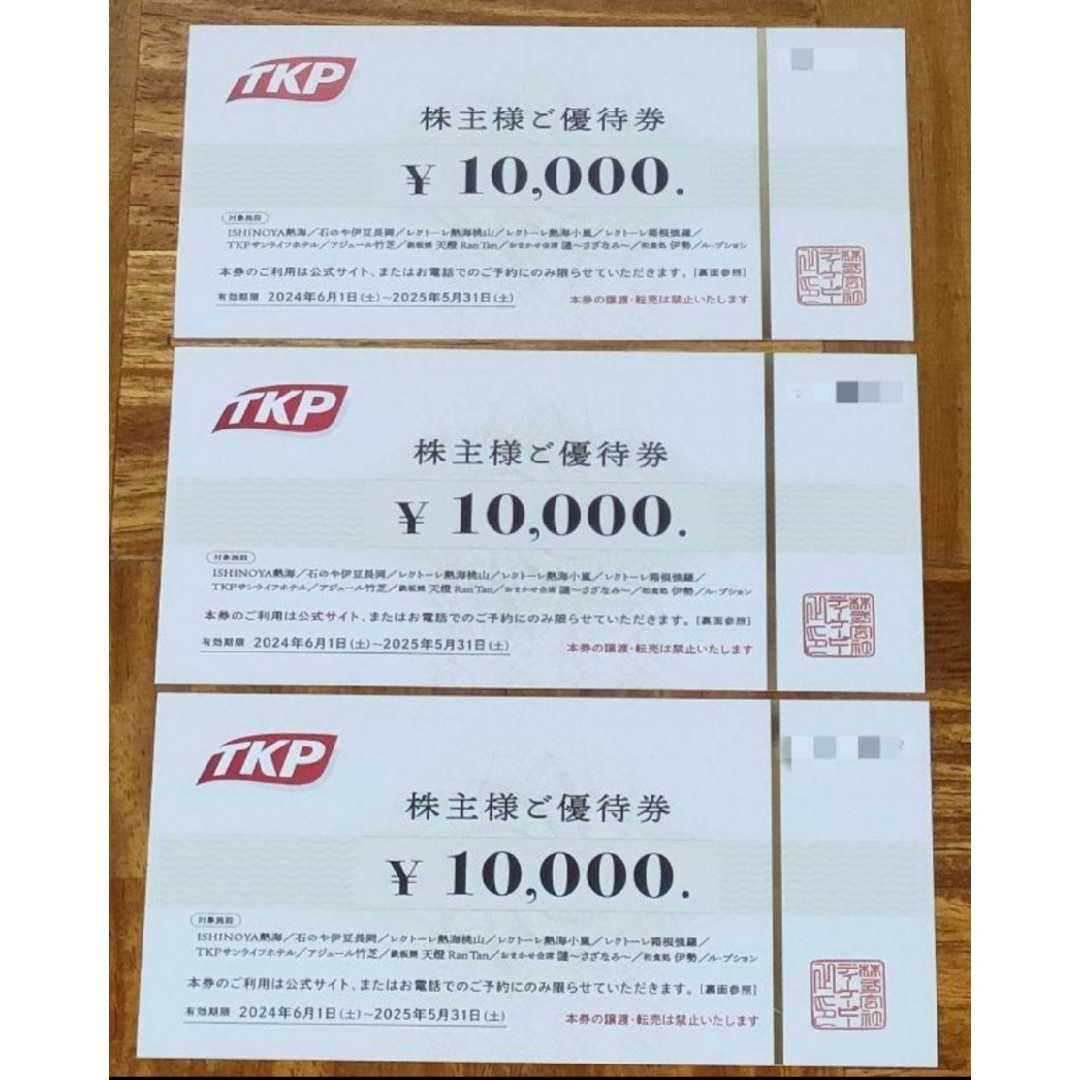 【最新】ティーケーピー TKP 株主優待券 30,000円分 チケットの優待券/割引券(その他)の商品写真