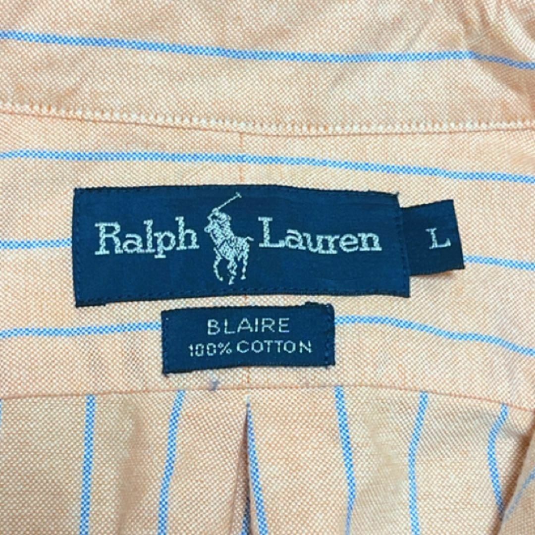 Ralph Lauren(ラルフローレン)の90s Ralph Lauren ラルフローレン シャツ 半袖 ストライプ メンズのトップス(Tシャツ/カットソー(半袖/袖なし))の商品写真