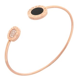 BVLGARI - ブルガリ BVLGARI ブレスレット ブルガリブルガリ  K18PG オニキス ダイヤモンド ブラック×ピンクゴールド S パヴェダイヤ  356180 【ケース】【中古】