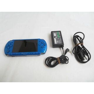  中古品 ゲーム PSP 本体 PSP3000 バイブラントブルー 動作品 充電ケーブル付き バッテリーなし(携帯用ゲーム機本体)