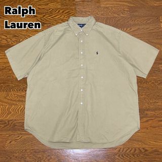 ラルフローレン(Ralph Lauren)の90s Ralph Lauren ラルフローレン シャツ 半袖 ベージュ XXL(Tシャツ/カットソー(半袖/袖なし))