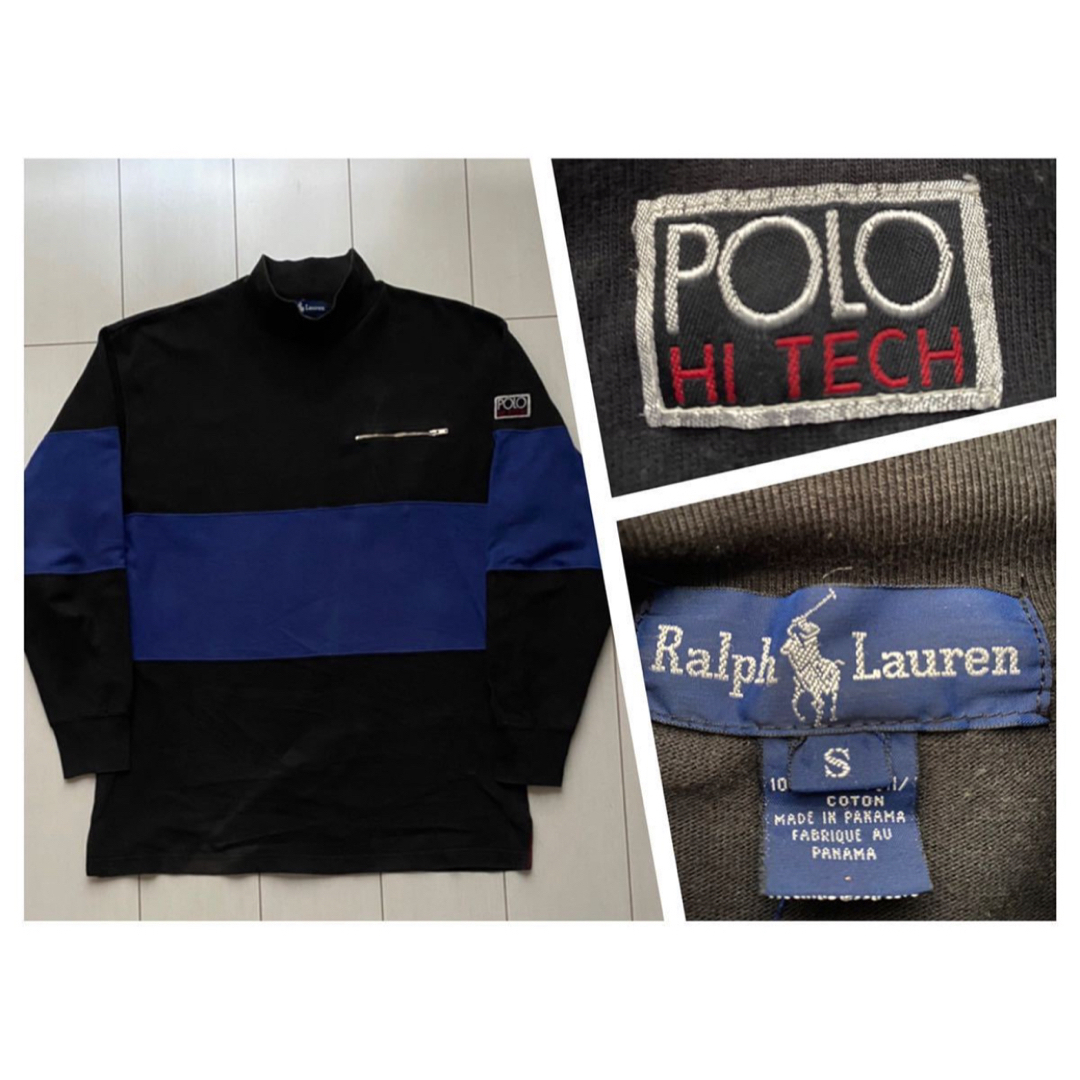 POLO RALPH LAUREN(ポロラルフローレン)の90s POLO ラルフローレン HI TECH NECK black XL メンズのトップス(Tシャツ/カットソー(七分/長袖))の商品写真